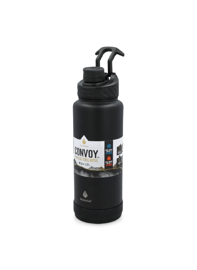MANNA Stainless Steel Easy to Clean Water Bottle Black 1.2 L AC44433  - Image 3