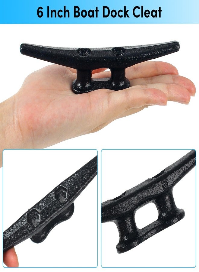 BALAVA Boat Cleats 6 Inch,Electrophoretic Coated Black Dock Cleats, Rope Cleats, Boat Dock Cleats for Marine Deck Nautical Decor, Piers for Tying up Boats,Hardware Not Included (4 Pack) - Image 5