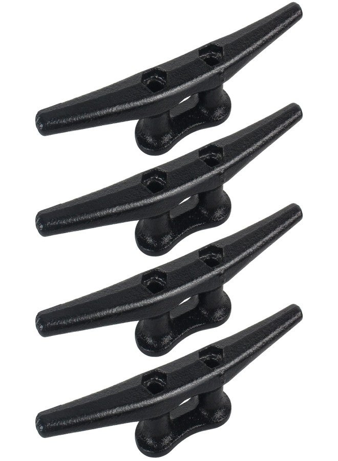 BALAVA Boat Cleats 6 Inch,Electrophoretic Coated Black Dock Cleats, Rope Cleats, Boat Dock Cleats for Marine Deck Nautical Decor, Piers for Tying up Boats,Hardware Not Included (4 Pack) - Image 1