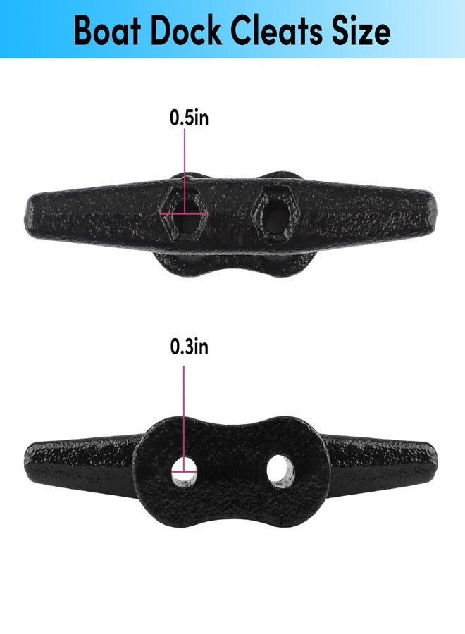 BALAVA Boat Cleats 6 Inch,Electrophoretic Coated Black Dock Cleats, Rope Cleats, Boat Dock Cleats for Marine Deck Nautical Decor, Piers for Tying up Boats,Hardware Not Included (4 Pack) - Image 4