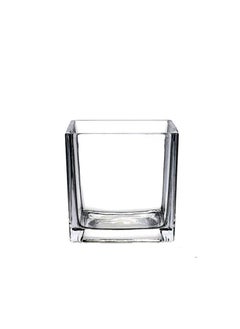 Square Glass Vase Used For Floral Arrangements For Wedding Centerpieces and Stylish Home Decor H 10cm x D 10cm