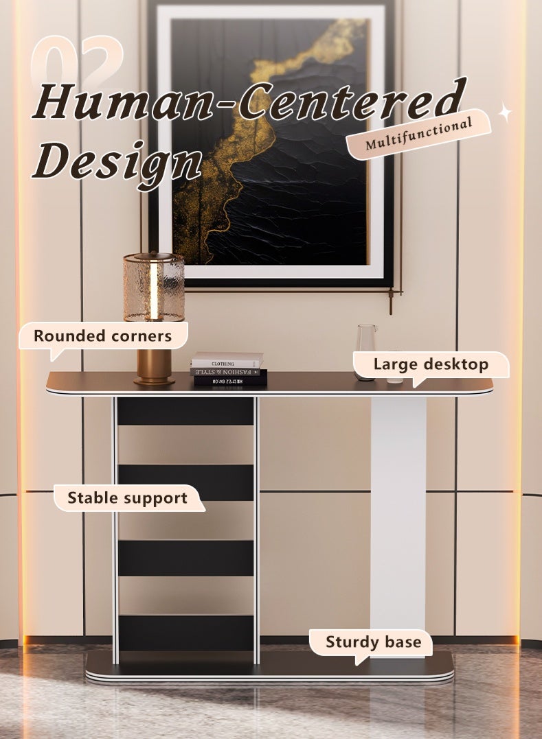 XINEW Modern Minimalist Console Table — Multi-Tier Storage Shelves, Space-Saving Entryway Table, Suitable for Hallways, Living Rooms & Foyers | Decorative Storage Solution - Image 2