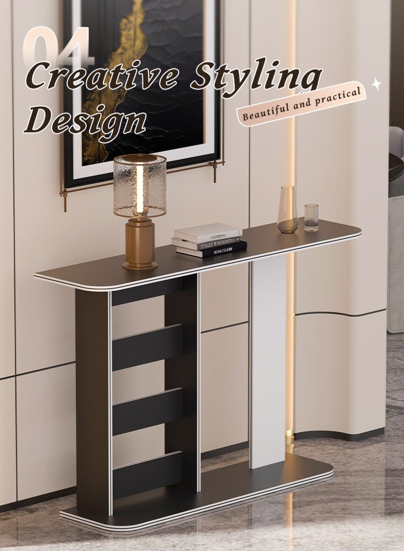 XINEW Modern Minimalist Console Table — Multi-Tier Storage Shelves, Space-Saving Entryway Table, Suitable for Hallways, Living Rooms & Foyers | Decorative Storage Solution - Image 4