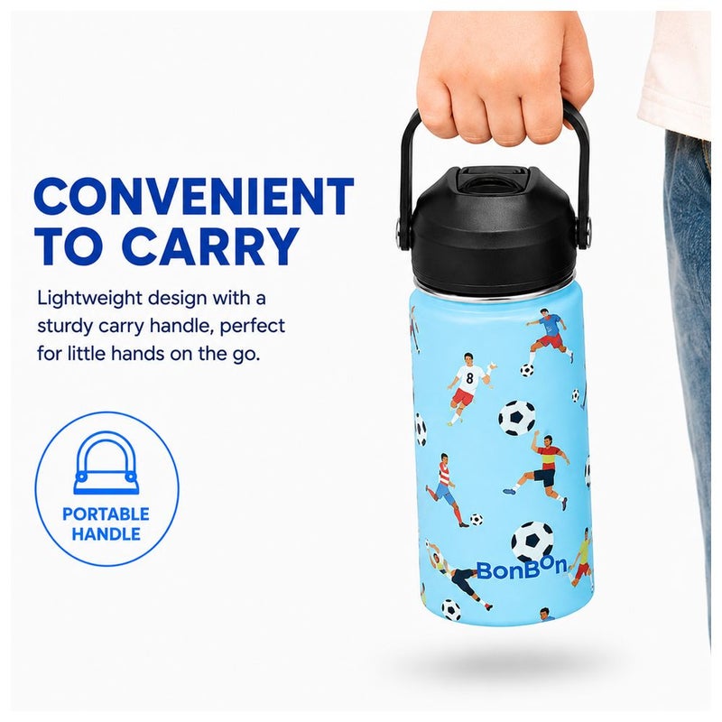 Bonbon - Stainless Steel Kids Water Bottle - Football - 350 ml - Image 4