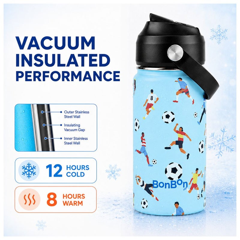 Bonbon - Stainless Steel Kids Water Bottle - Football - 350 ml - Image 5