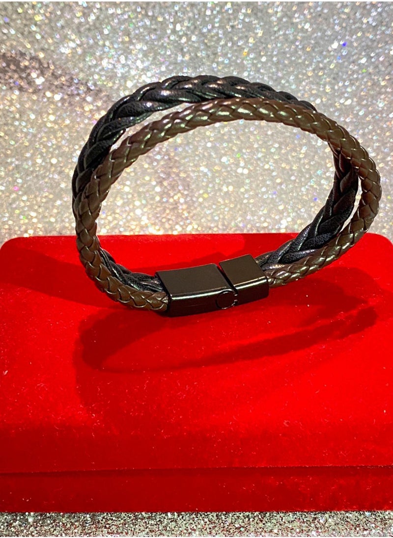 LAOONT - Multi-Layer Braided Leather Bracelet - Image 1