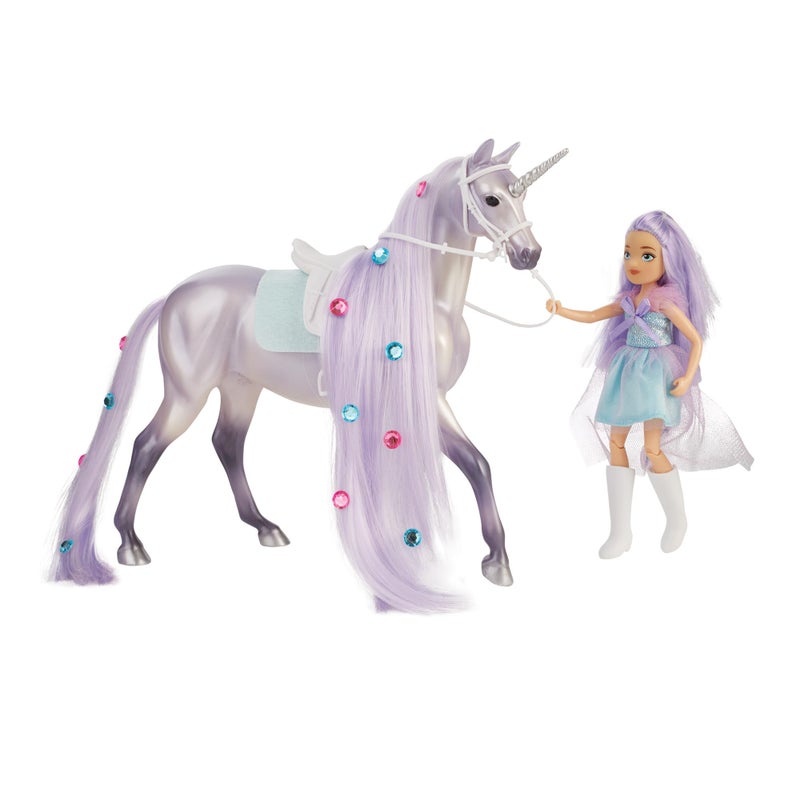Breyer مجموعة حرية خيول بريير تويلة مونسون حجر القمر يونيكورن سحري ونموذج راكب BFS10653 - Image 3