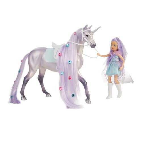 Breyer مجموعة حرية خيول بريير تويلة مونسون حجر القمر يونيكورن سحري ونموذج راكب BFS10653 - Image 1