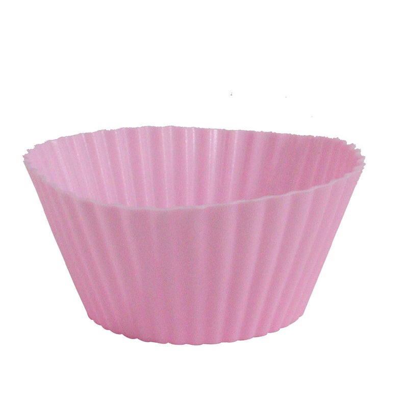 Silicone Round Cupcake Molds High-Temperature Resistance Pink