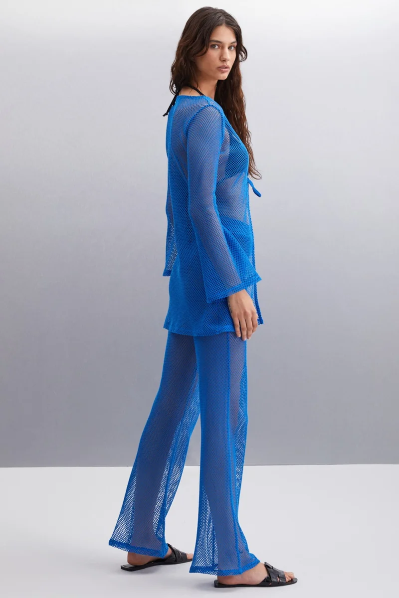 GRIMELANGE Eudoria Women's Cotton Regular Blue Blouse