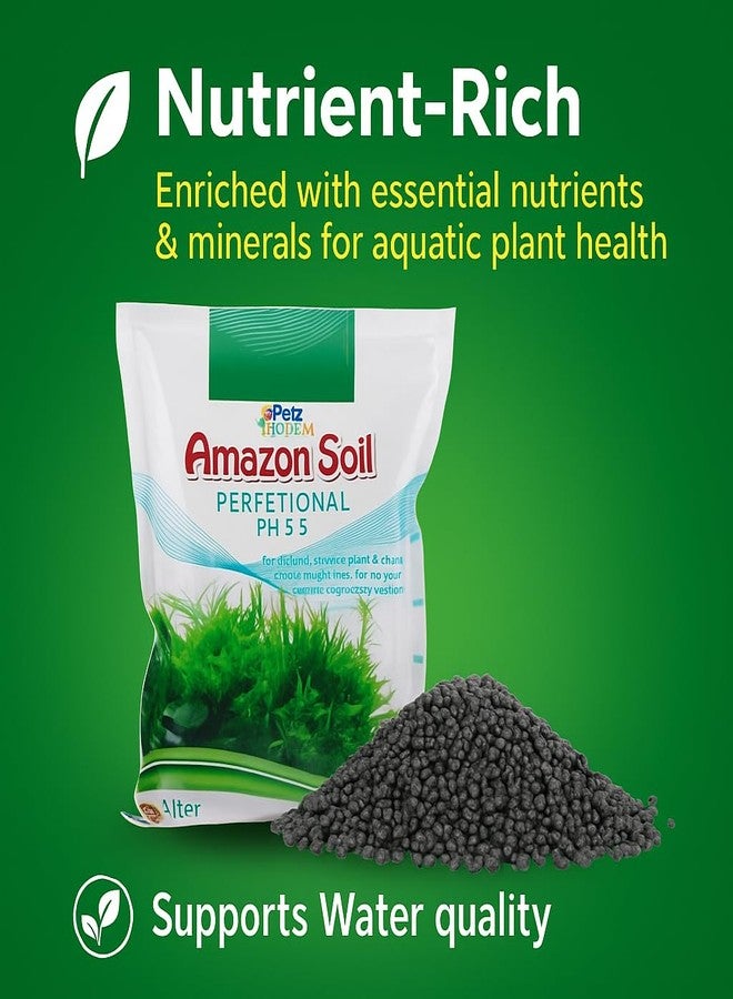 تربة أحواض السمك VAYINATO® Amazon Soil (عبوة 1 لتر) - تربة غنية بالعناصر الغذائية لنمو النباتات، تحافظ على درجة الحموضة، سهلة الاستخدام، مناسبة لتنسيق أحواض السمك، مثالية لروبيان المياه العذبة والنباتات المائية - Image 2