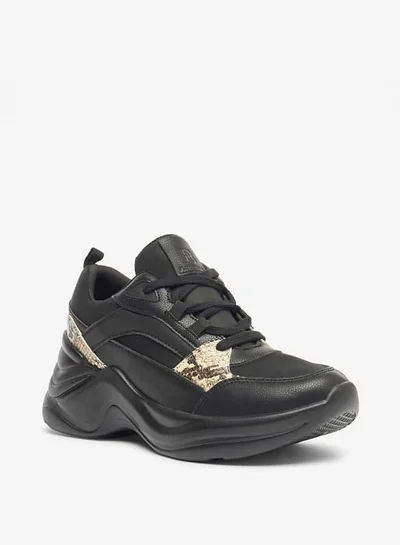 Flora Bella By Shoexpress Women Lace-Up Low Ankle Sneakers with Wedge Heels