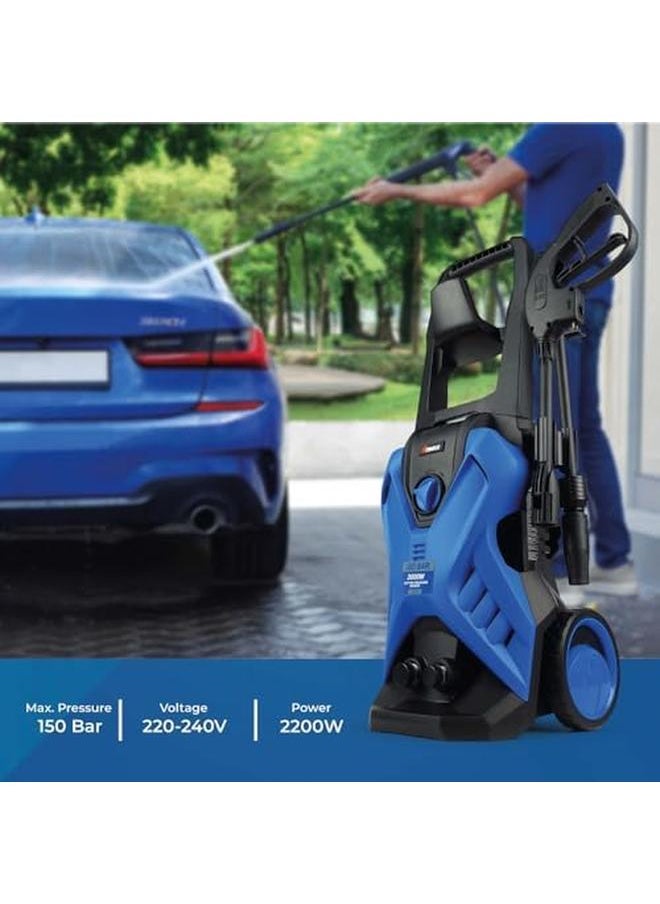 150 Bar Electric Pressure Washer With 2 Wheels 5 Meter Hose And Soap Dispenser 2000 Watt Auto Stop And Self Priming Mode For Car Cleaning Home And Garden Blue Vt1511 - pzsku/ZFE167E7AC43AA12AC44BZ/45/_/1722928614/8dff8ce7-4927-4f6f-9a51-fd6723f15ef2