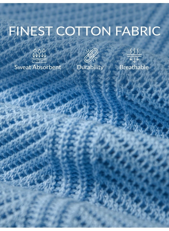 Beyoung Arctic Blue Half-Sleeves Knitted Mens Shirt  - Image 5