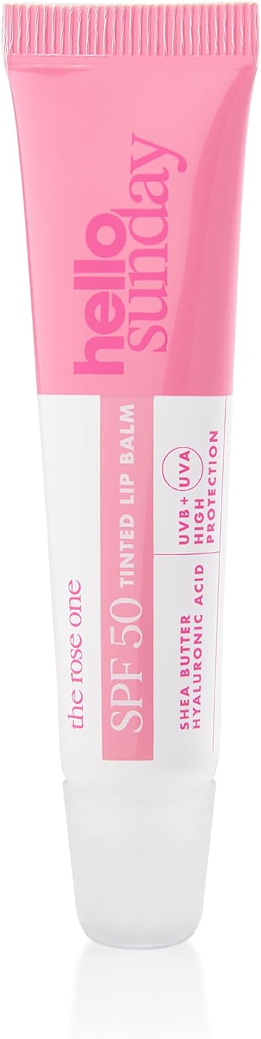 Hello Sunday The Rose One 15ml SPF 50 Hydrating Tinted Lip Balm Winter Lip Care with Rose Tint Gifting Idea