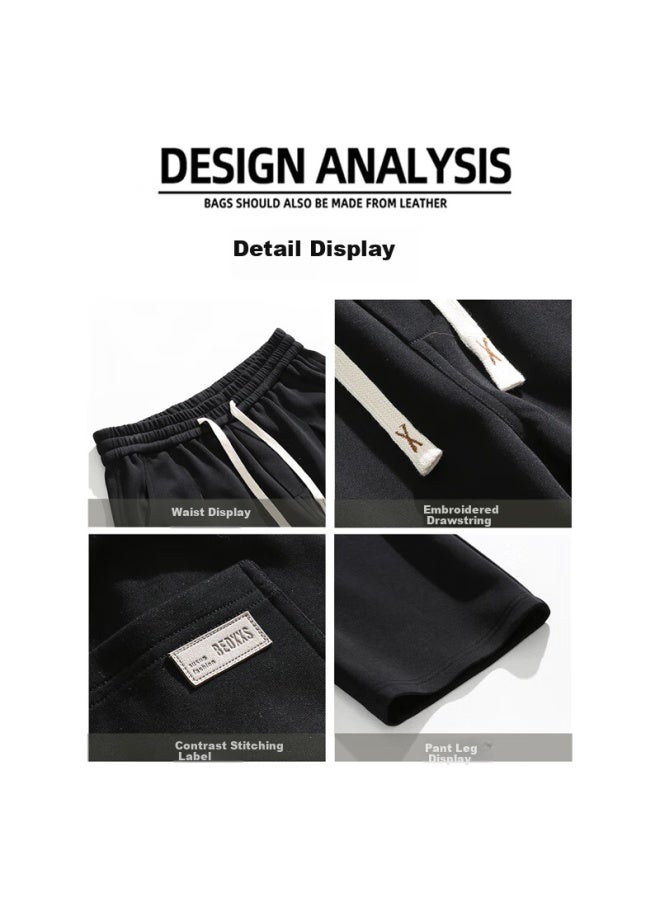 Dingfengbaoluo Men's Straight Casual Pants Spring Summer High Street Wide Leg Trousers Trendy Sports Pants Wh5609 Green XL - Image 2