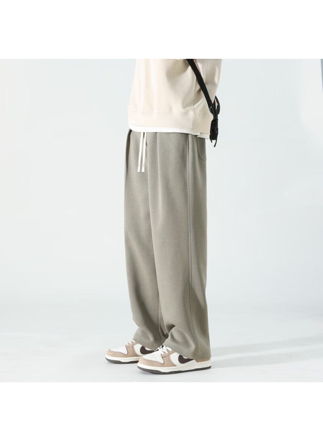 Dingfengbaoluo Men's Straight Casual Pants Spring Summer High Street Wide Leg Trousers Trendy Sports Pants Wh5609 Green XL - Image 5