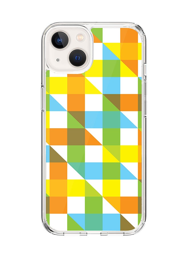 Stylizedd Classic Clear Case for Apple iPhone 14 Plus Case Hybrid Soft Cover Flexible Edges Anti Drop TPU PC Gel Thin Transparent Cover - Summer Flannel Full Print