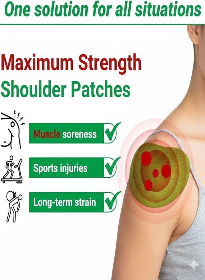 PAXCOO Herbal shoulder Pain Relief Patches Arthritis Inflammation Patch Sticker Instant Relief from shoulder Joints shoulder Pain Relief Products Natural Wormwood Extract Patch for shoulder - Image 2