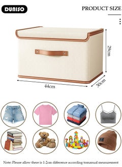DUNISO Foldable Closet Storage Organizer,Wardrobe Clothes Organizer with Steel Ring Support, Washable Closet Storage Boxes with Carrying Handles,Home Bedroom Office Cupboard Storage Basket & Storage Bins for Clothes,Jeans,Pants,Sweaters,Dress,Toys  - Image 4