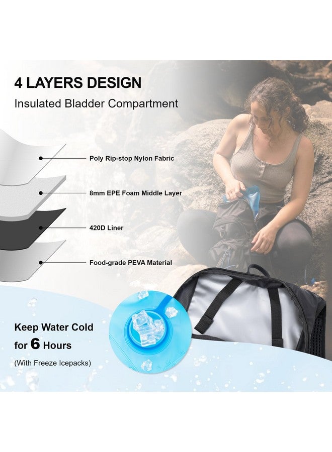 إيفر فن حقيبة ظهر ترطيب Everfun بسعة 18 لترًا مع مثانة مياه 2 لتر حقيبة ظهر مائية للمشي لمسافات طويلة للنساء والرجال حقيبة ترطيب معزولة وخفيفة الوزن مع مساحة تخزين للمشي لمسافات طويلة وركوب الدراجات والجري والمهرجانات - Image 5