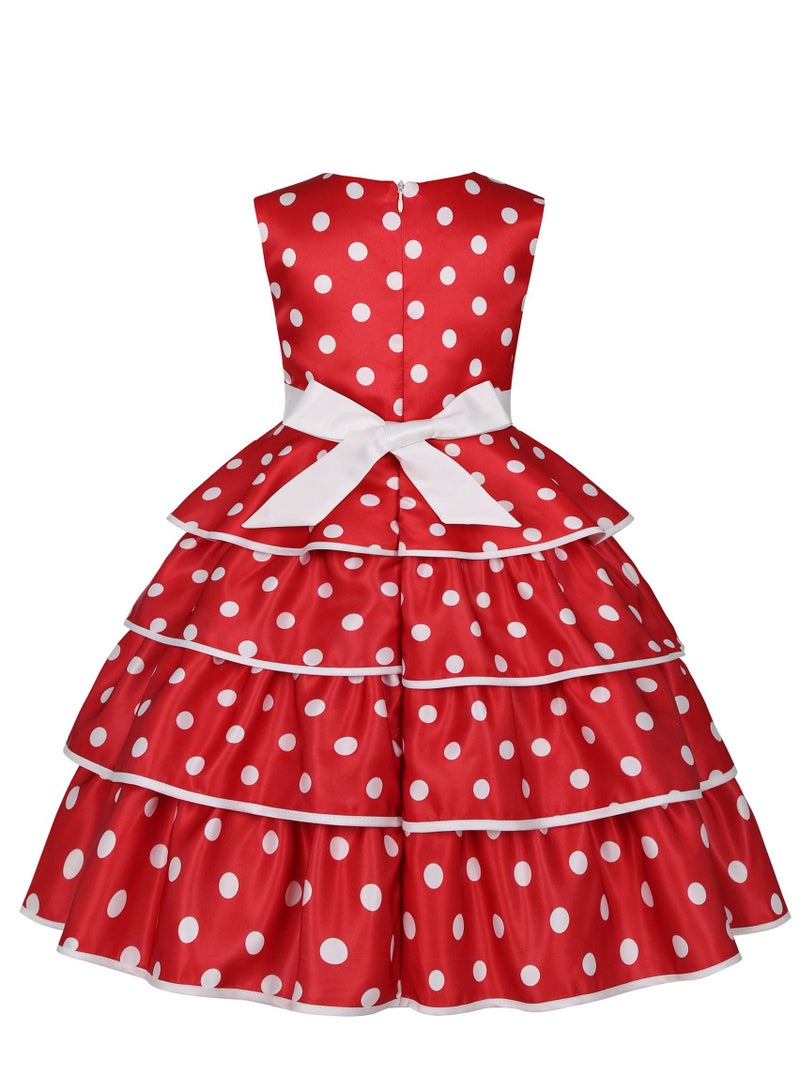 Loquat Fashion Girls Princess Dress Red - Image 2