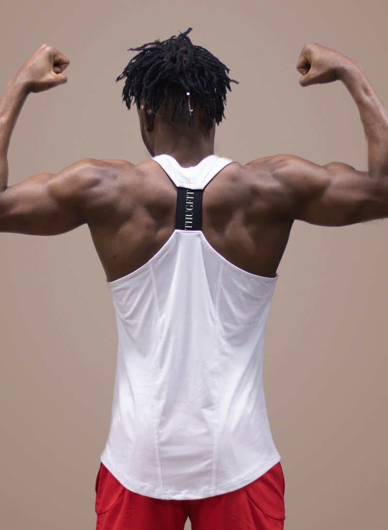 THUGFIT MuscleHustle Men's Slim Fit Tank Top - White - Image 2