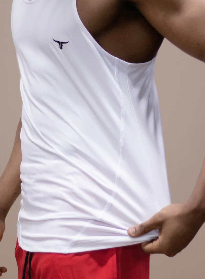 THUGFIT MuscleHustle Men's Slim Fit Tank Top - White