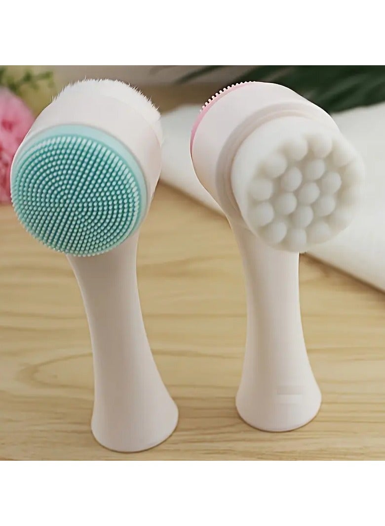 Ucanbe 2-In-1 Silicone Face Cleanser - Gentle Exfoliation & Massage, Dual Soft Brushes Suitable for All Skin Types, Fragrance-Free - Image 3