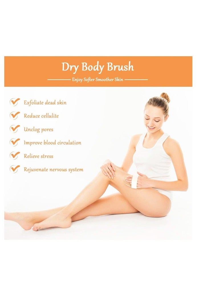 2 PCS Body Brush, Natural Bristle Shower Brush, Dry Back Scrub for Exfoliating, Massaging, and Improving Blood Circulation - Image 3