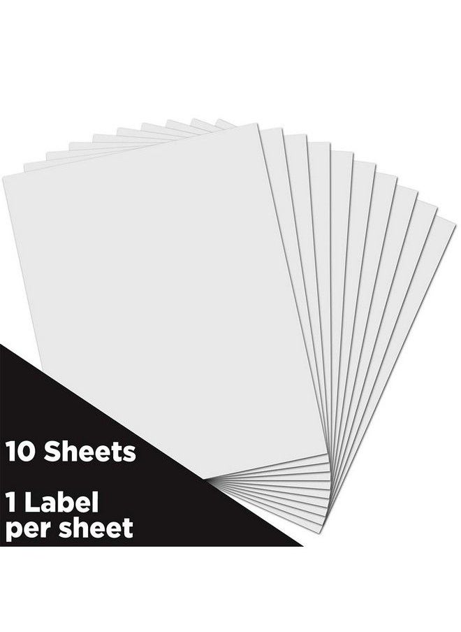 JAM Paper Shipping Labels Full Page Sticker Paper 8 1 2 X 11 White 10 Full Sheets Pack  - Image 3