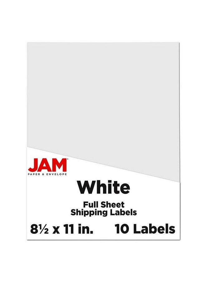 JAM Paper Shipping Labels Full Page Sticker Paper 8 1 2 X 11 White 10 Full Sheets Pack  - Image 2