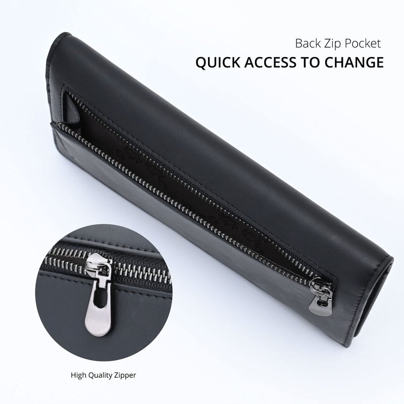 Alldaily Ultra Slim Thin Women Wallet RFID Blocking Credit Card Holder Bifold Long Ladies Billfold (Black) - Image 4