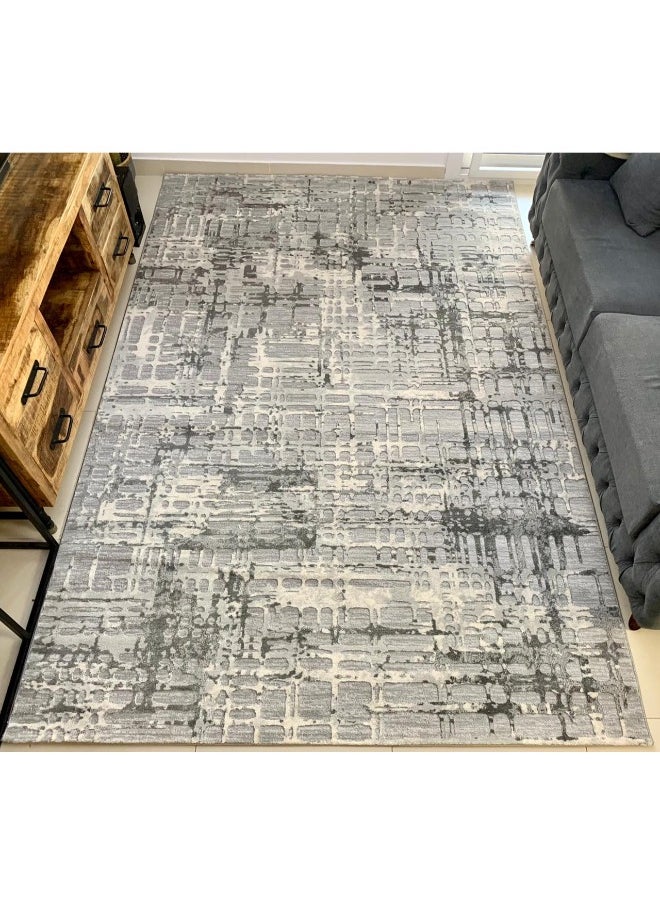 HANDPICKED FURNITURE Handpicked Furniture Abstract Grey Rug, Ultra Soft Area Carpets For Bed Room, Living Room, And Dining Room, Antislip Floor Carpets, Easy To Clean, Made In Turkey  - Image 1