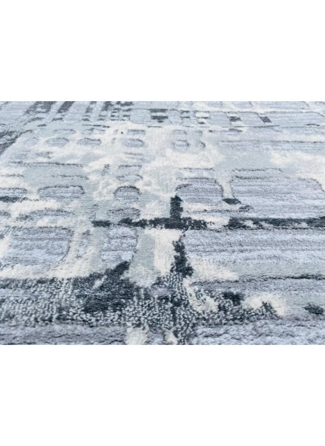 HANDPICKED FURNITURE Handpicked Furniture Abstract Grey Rug, Ultra Soft Area Carpets For Bed Room, Living Room, And Dining Room, Antislip Floor Carpets, Easy To Clean, Made In Turkey  - Image 2