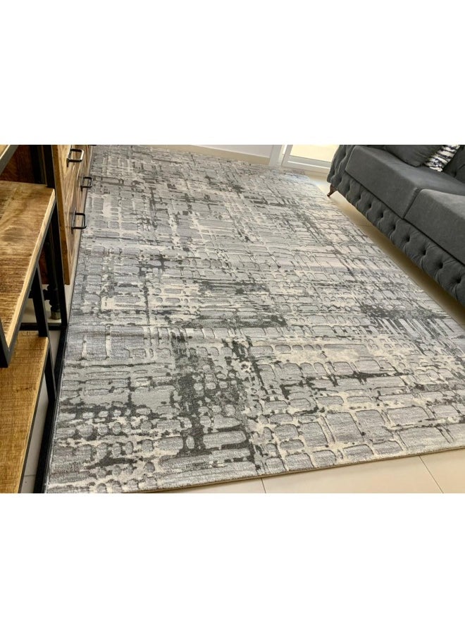 HANDPICKED FURNITURE Handpicked Furniture Abstract Grey Rug, Ultra Soft Area Carpets For Bed Room, Living Room, And Dining Room, Antislip Floor Carpets, Easy To Clean, Made In Turkey  - Image 5