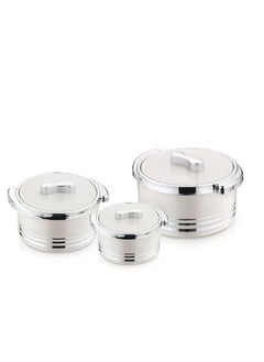 Winsor Winsor Omega Thermo Container 3 pcs set 1500 + 2200 + 3300m | Hot Pot Stainless Steel Casserole Set | Insulated Food Warmer Set Perfect for your Dining Table - Silver  - Image 2