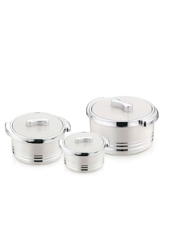 Winsor Winsor Omega Thermo Container 3 pcs set 1500 + 2200 + 3300m | Hot Pot Stainless Steel Casserole Set | Insulated Food Warmer Set Perfect for your Dining Table - Silver  - Image 2