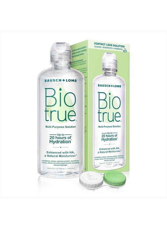 Biotrue Contact Lens Solution, Multi-Purpose Solution for Soft Contact Lenses, Lens Case Included, 10 FL OZ  - Image 1