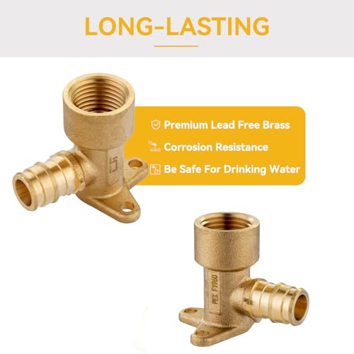 GUOFIS 4 Pack PEX-A Fittings,1/2"x 1/2" Pex-a Expansion Female NPT Drop-ear Elbow,Brass PEX ASTM F1960 Drop-ear Elbow Fitting for Pex-A Tubing Connection - Image 5