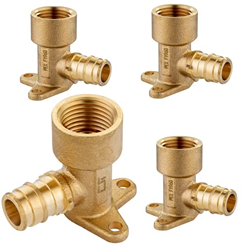 GUOFIS 4 Pack PEX-A Fittings,1/2"x 1/2" Pex-a Expansion Female NPT Drop-ear Elbow,Brass PEX ASTM F1960 Drop-ear Elbow Fitting for Pex-A Tubing Connection - Image 1