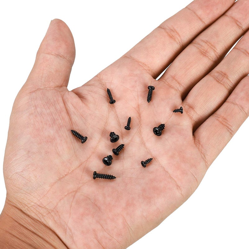 HanTof 750 Pcs Small/Micro/Tiny/Mini Self-Tapping Screws, M1.7-M3 Phillips Pan Head, Cross Recessed, DIY Electronic, Carbon Steel (Black) - Image 3