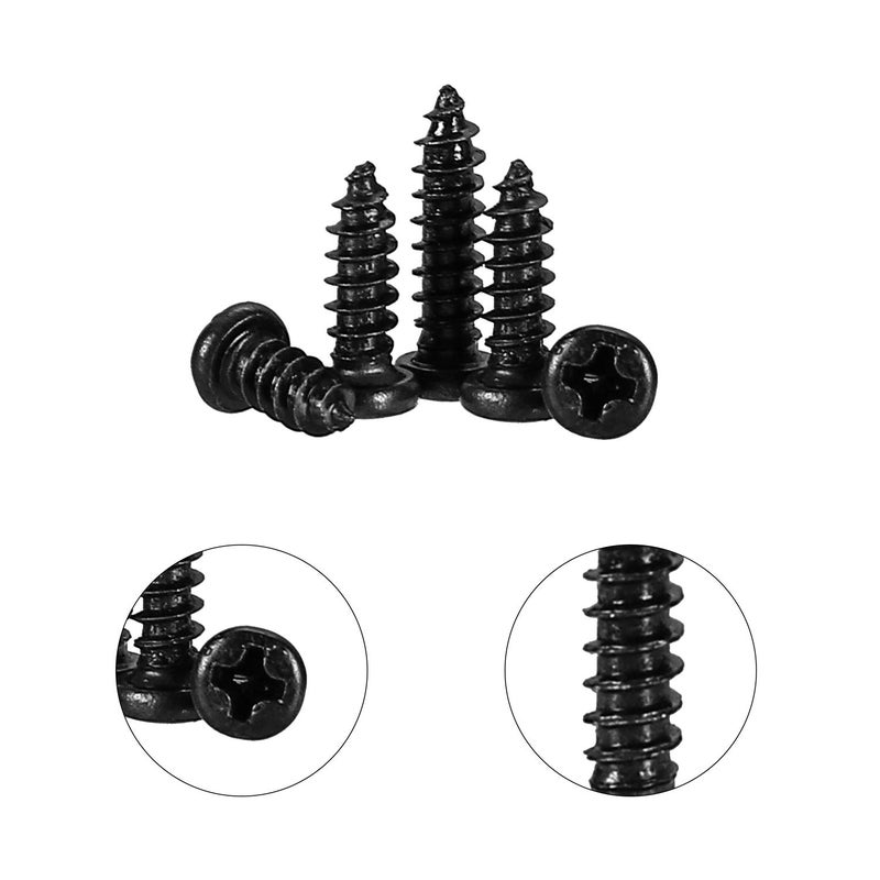 HanTof 750 Pcs Small/Micro/Tiny/Mini Self-Tapping Screws, M1.7-M3 Phillips Pan Head, Cross Recessed, DIY Electronic, Carbon Steel (Black) - Image 4