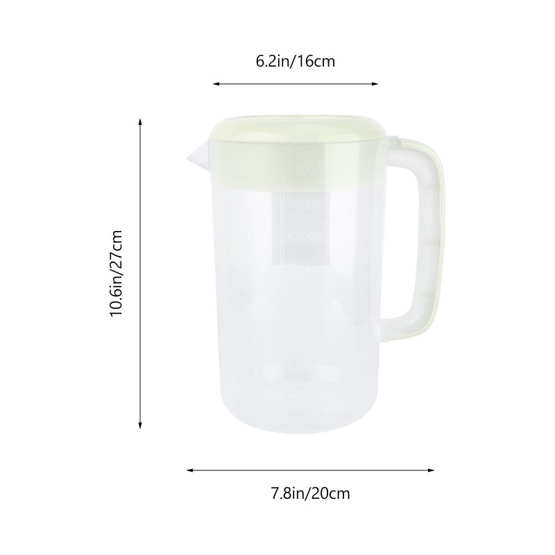 Large 4000ml Plastic Water Pitcher With Lid Measurement Scale For Home And Fridge - Image 3