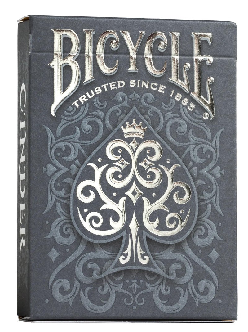 Bicycle Cinder Premium Playing Cards, Silver Smoke Foil, 1 Deck - Image 1