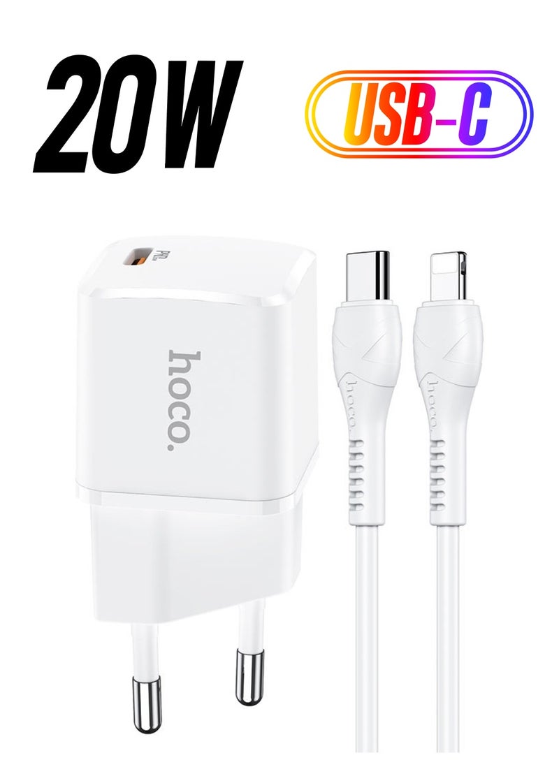 hoco. شاحن Hoco.N14 الذكي بمنفذ واحد PD20W بمقبس الاتحاد الأوروبي - Image 1