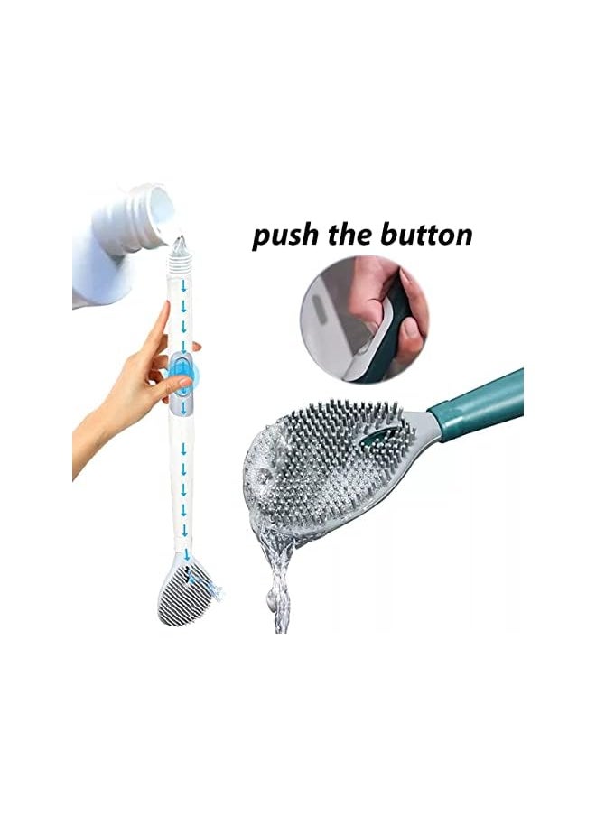 Blueland Toilet Brush, With Soap Dispenser Storage And Holder Set, Household Punch-Free Wall Mounted or Floor Holder, Liquid Tongue Quick Drain Cleaning Tool, Long Handle for Home Bathroom (White)  - Image 3
