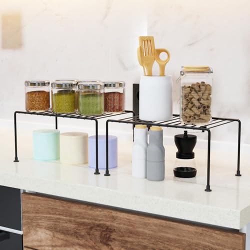 WonderStand RACKO | GI Steel Multipurpose Dish Rack Shelf Divider for Kitchen Cabinets/Plate Stand/Utensil Rack (Black) - Image 3