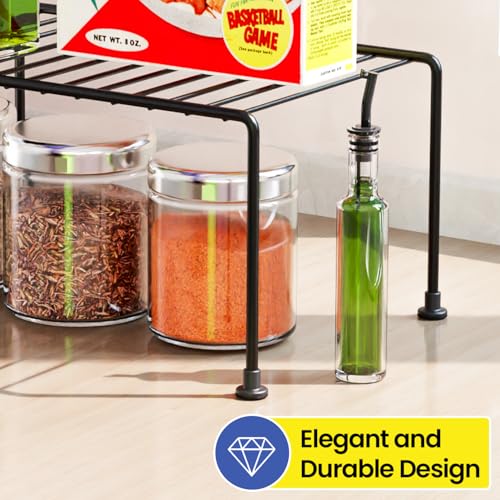 WonderStand RACKO | GI Steel Multipurpose Dish Rack Shelf Divider for Kitchen Cabinets/Plate Stand/Utensil Rack (Black) - Image 2