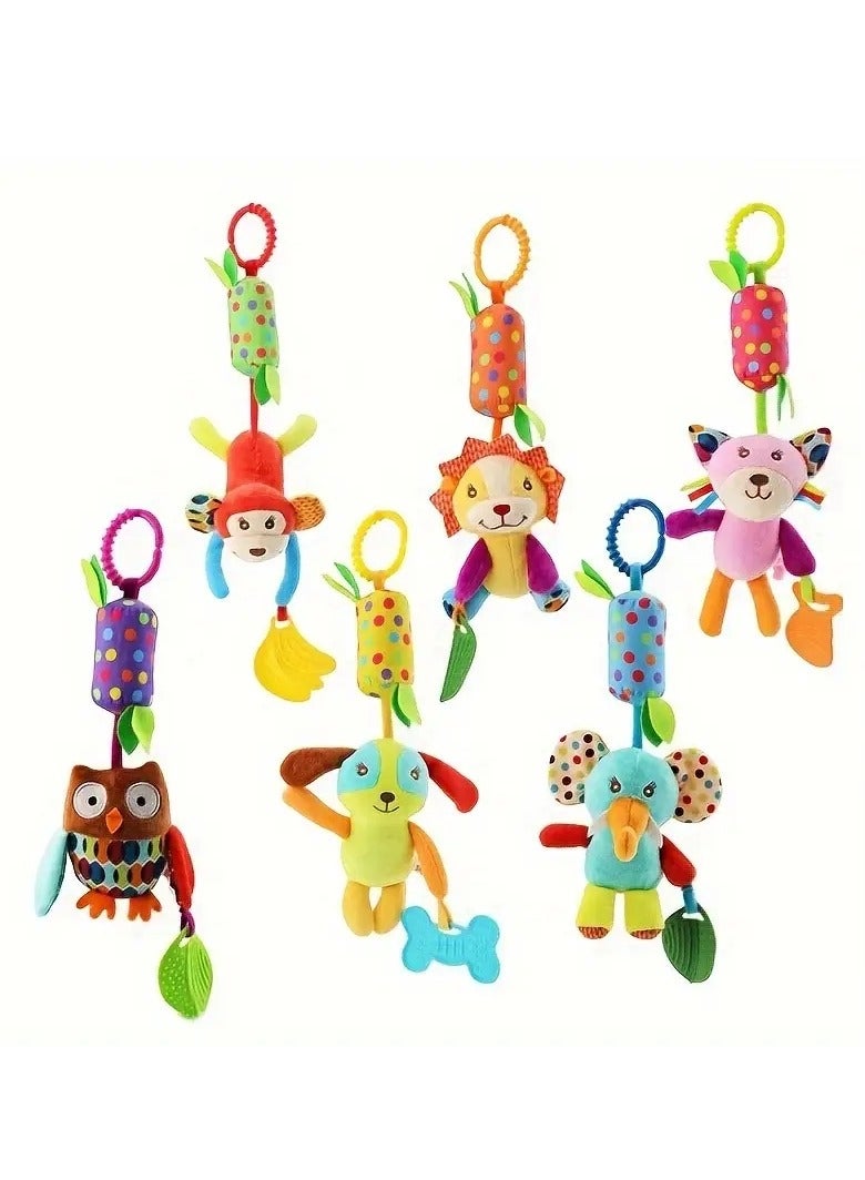 Gonice Wind Chime Toy Stroller Pendant Cartoon Animal Wind Chime Bed Hanging Ringing Chime Teether Car Hanging Plush Toy  - Image 3